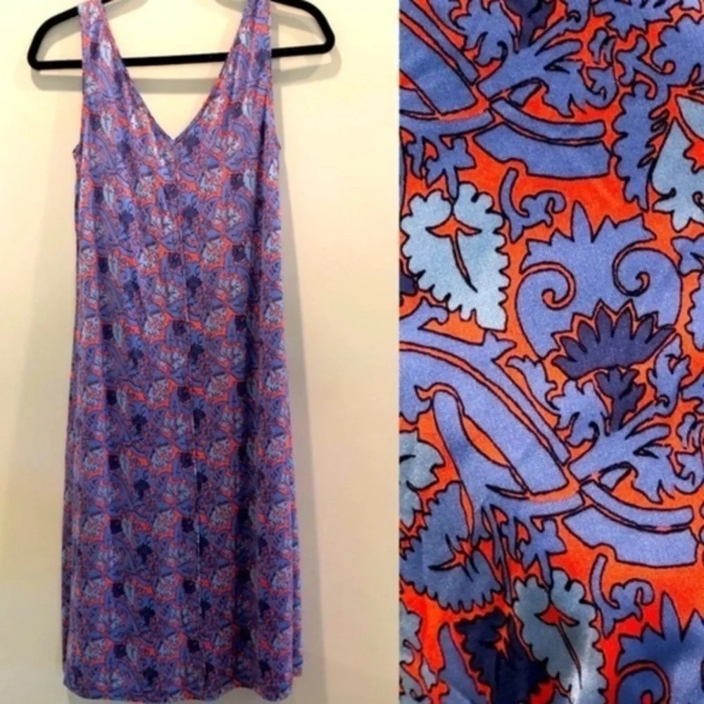 Tory Burch Sandy Dress in Sea Coral Artemis, size S